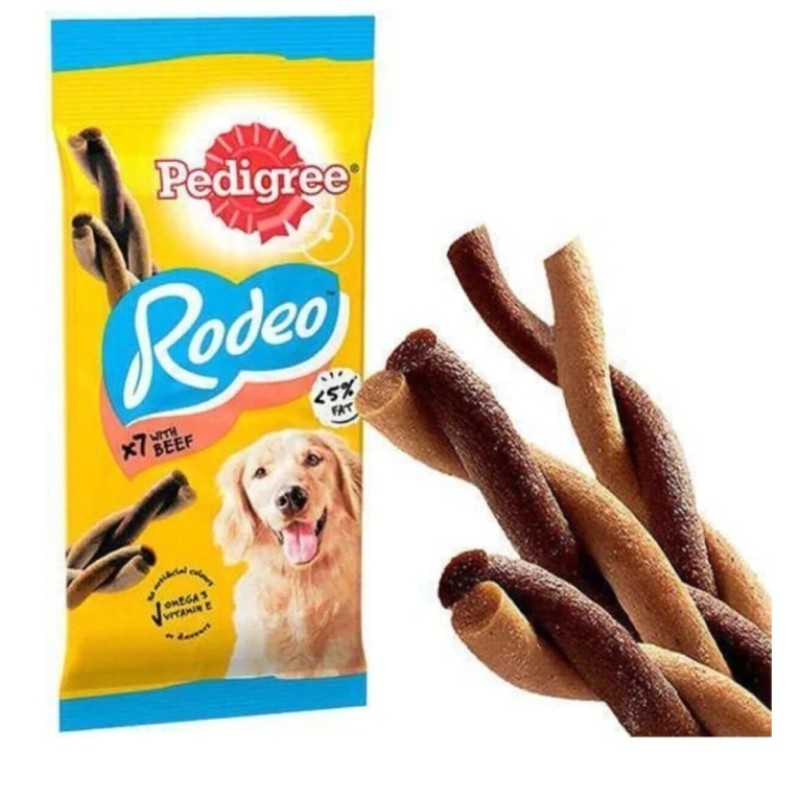 Pedigree Rodeo 4 Paket Sığır Etli Köpek Ödülü (1 Paket 70 gr 4 Çubuk)