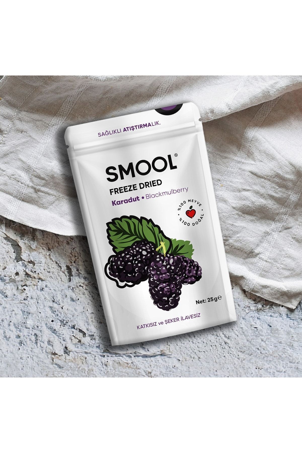 Smool Freeze Dried Karadut (DONDURULARAK KURUTULMUŞ) 25 gr Sağlıklı Atıştırmalık Freeze Dry Blackmulberry