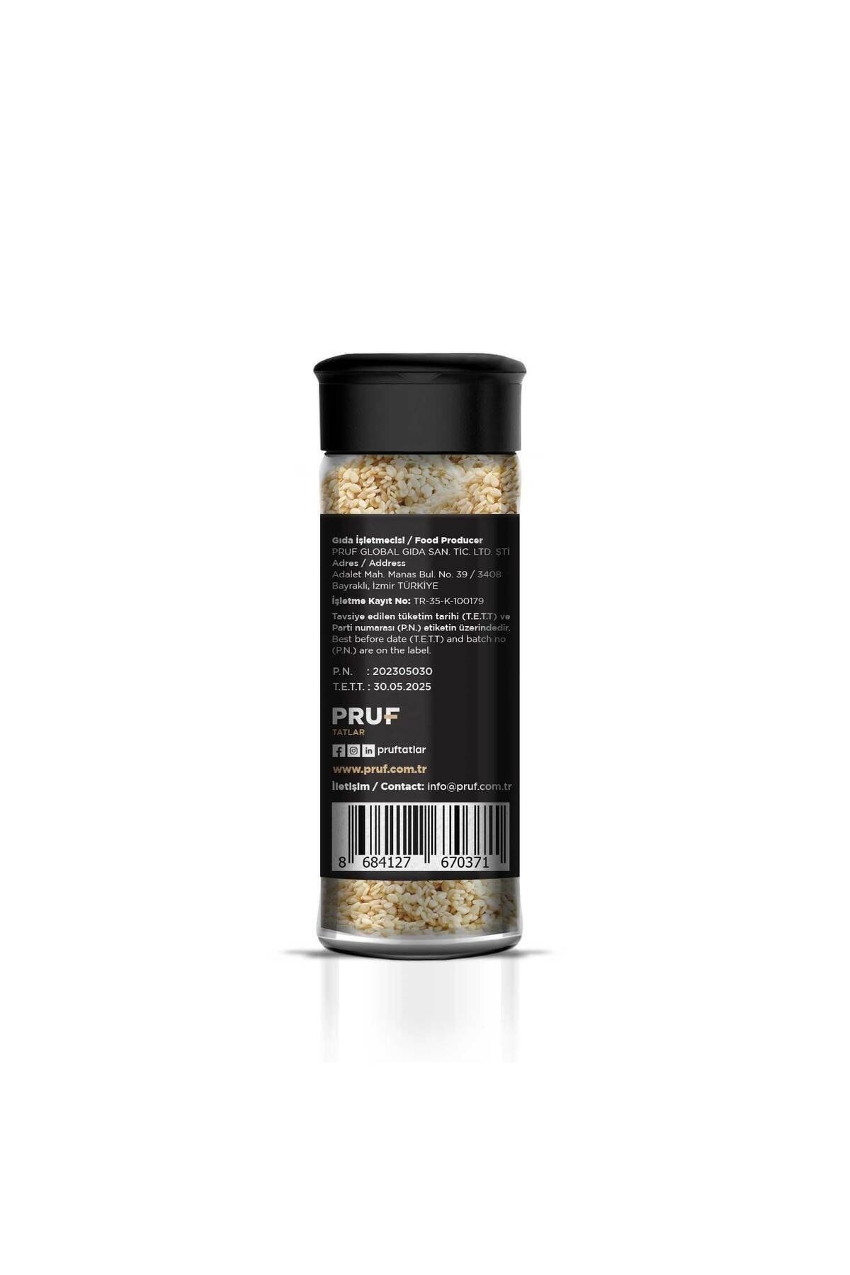 Pruf Susam / Sesame Seeds 55 Gr. Sağlıklı Cam Şişe