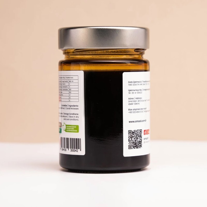 Smool Keçiboynuzu Pekmezi (Harnup Pekmezi) 375 Gr, %100 Doğal, Katkısız, İlave Şekersiz, Carob Molasses