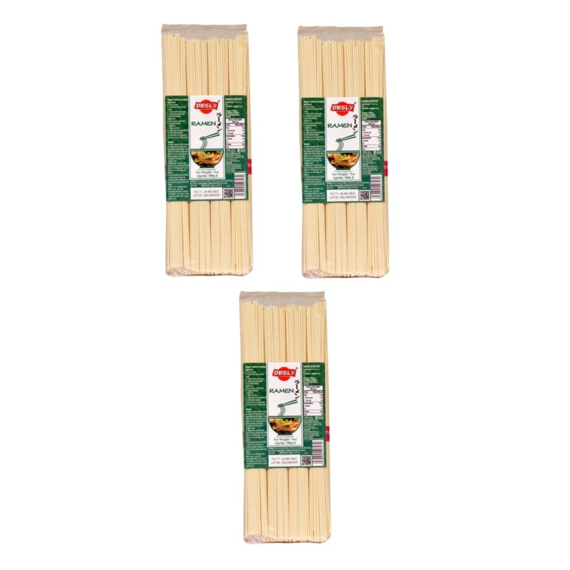 Desly Ramen Eriştesi 300 Gr X 3 Adet , Ramen Japon Eriştesi 300 Gr 3 Adet