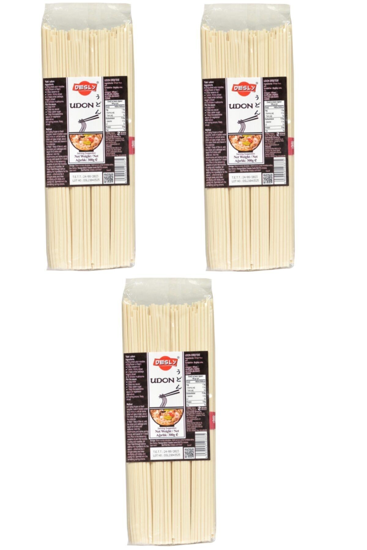 Desly Udon Eriştesi 300 Gr X 3 Adet Set , Japon Eriştesi 300 Gr X 3 Adet Set