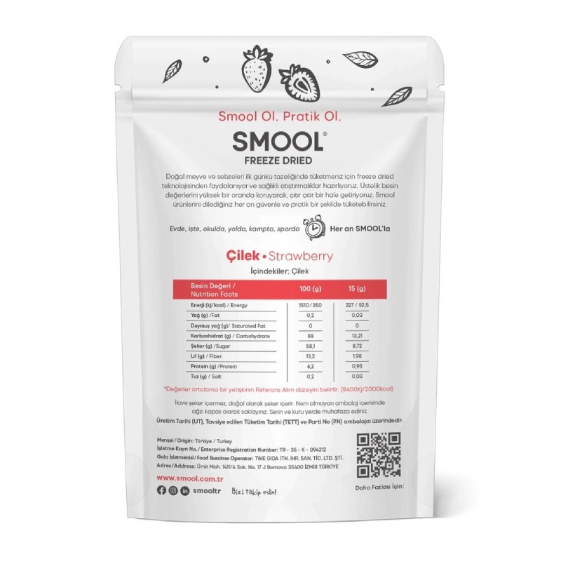 Smool Freeze Dried 2'li Set Çilek - Elma (DONDURULARAK KURUTULMUŞ) - Freeze Dry Set Of 2