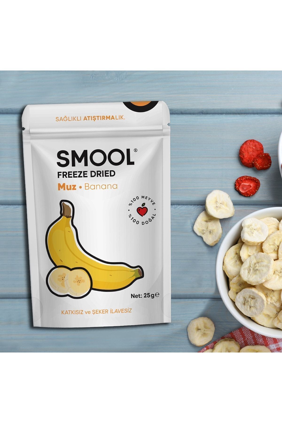 Smool Freeze Dried Muz (DONDURULARAK KURUTULMUŞ) 25gr Sağlıklı Atıştırmalık - Freeze Dry Banana