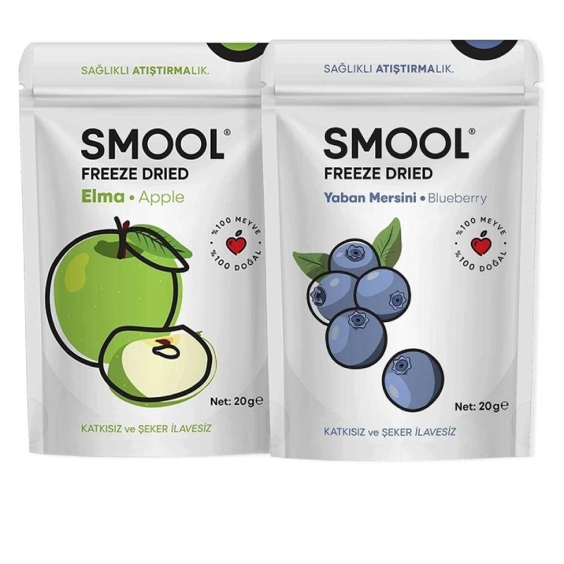 Smool Freeze Dried 2'li Set Elma - Yaban Mersini (DONDURULARAK KURUTULMUŞ)