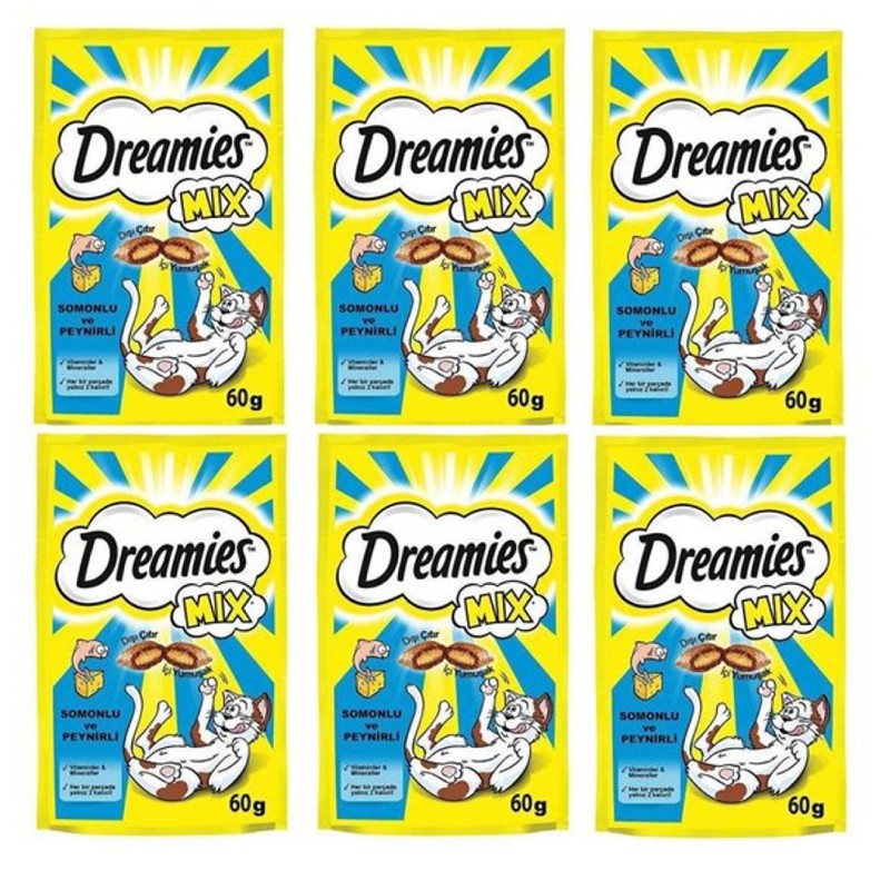 Dreamies Kedi Ödülü Mix Somonlu Peynirli 60 Gr X 6 Adet