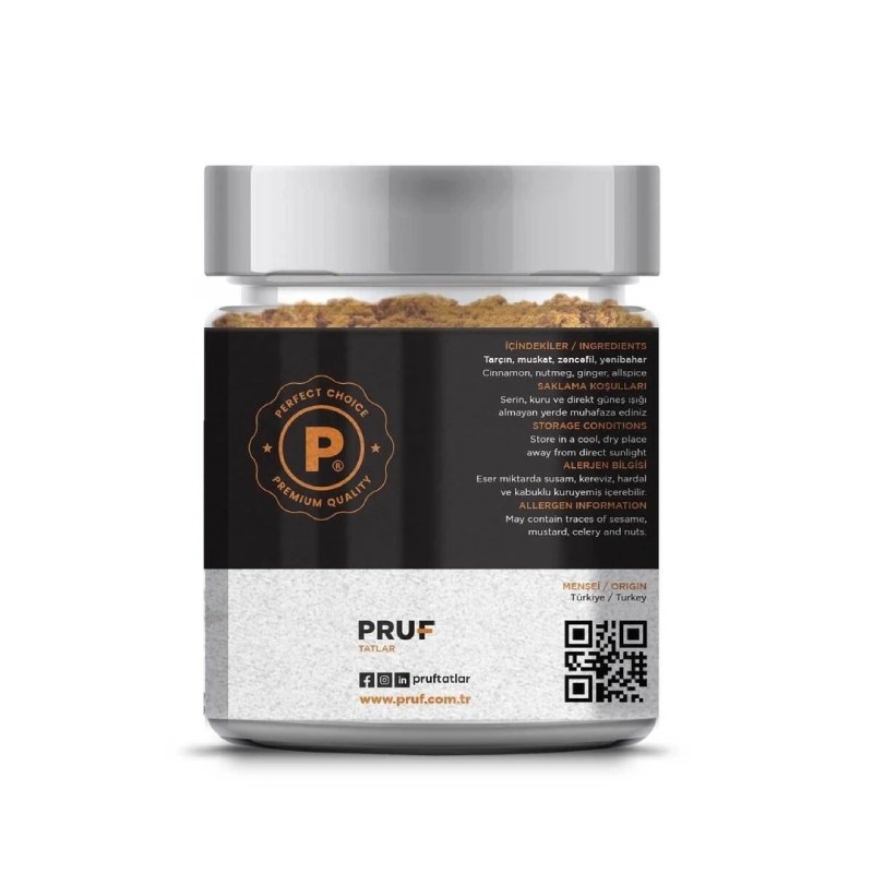 Pruf Pumpkin Pie Baharatı / Pumpkin Pie Spice 145 Gr. Sağlıklı Cam Kavanoz