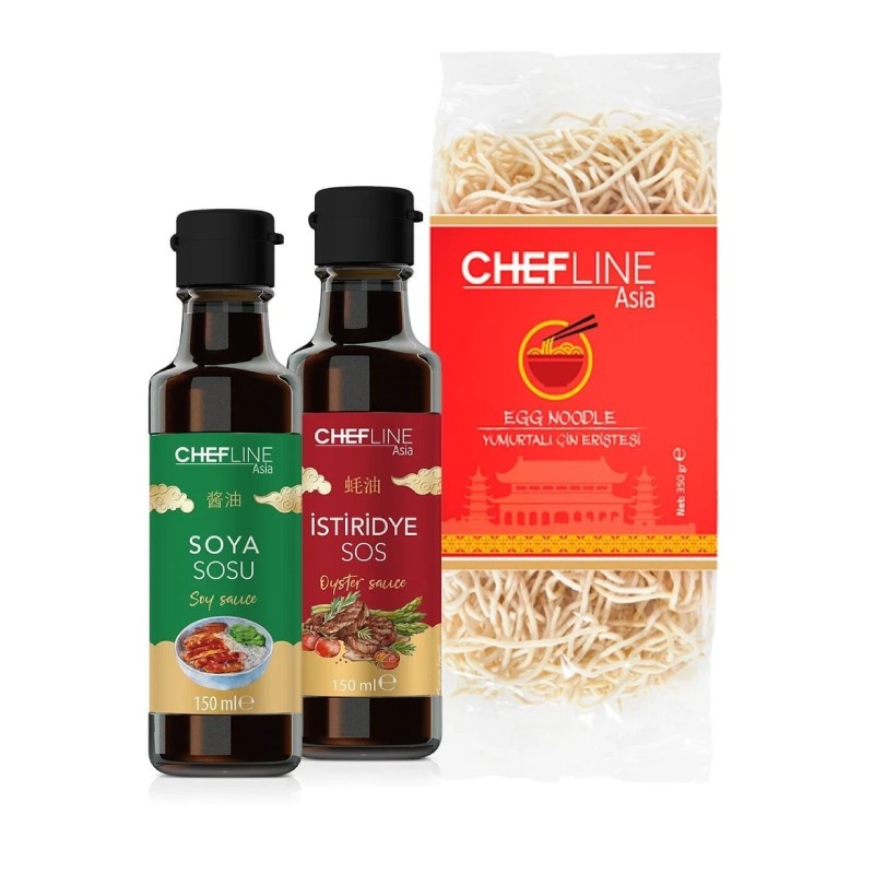 Chefline Asia Noodle Seti, Chefline Asia İstiridye, Chefline Asia Soya Sosu, Chefline Asia Egg Noodle 