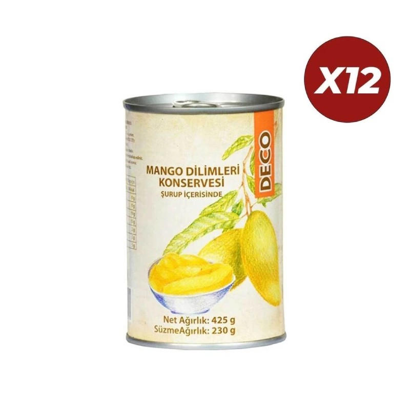 De&Co Mango Dilimleri Konservesi 425 Gr 12 Adet