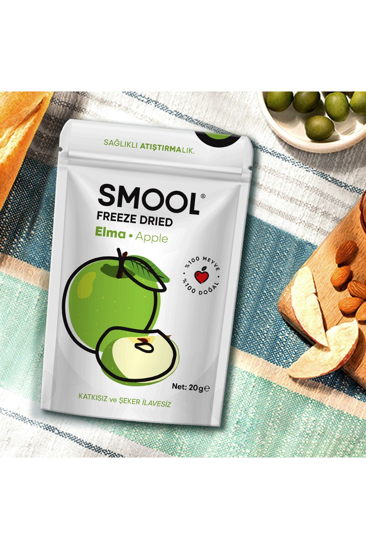 Smool Freeze Drıed Apple Pack Of 2 - 2 Li Elma Paketi (DONDURULARAK KURUTULMUŞ) 20grx2 Freeze Dry