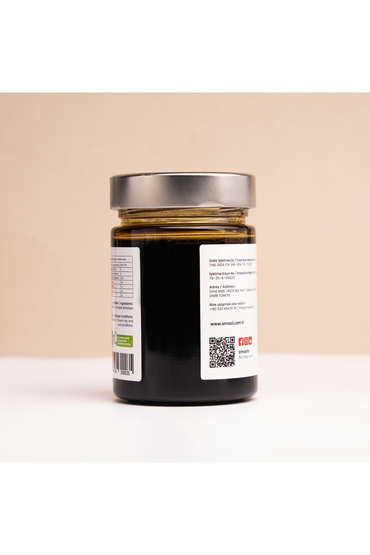 Smool Üzüm Pekmezi (Grape Molasses), 375 Gr, %100 Doğal, Katkısız, İlave Şekersiz, Koruyucusuz