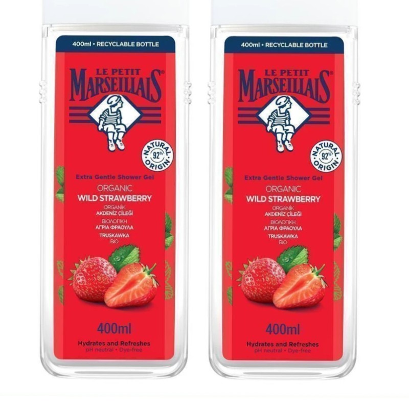 Le Petit Marseillais Duş Jeli Akdeniz Çileği 400 ml X 2 Adet