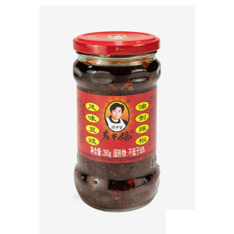 Lao Gan Ma Fremente Edilmiş Soya Fasulyeli Biber Sosu (CHİLLİ SAUCE WİTH FERMENTED SOYBEAN) - 280g