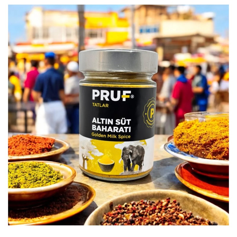 Pruf Altın Süt Baharatı (Golden Milk Spice) 145 gr. Cam Kavanoz