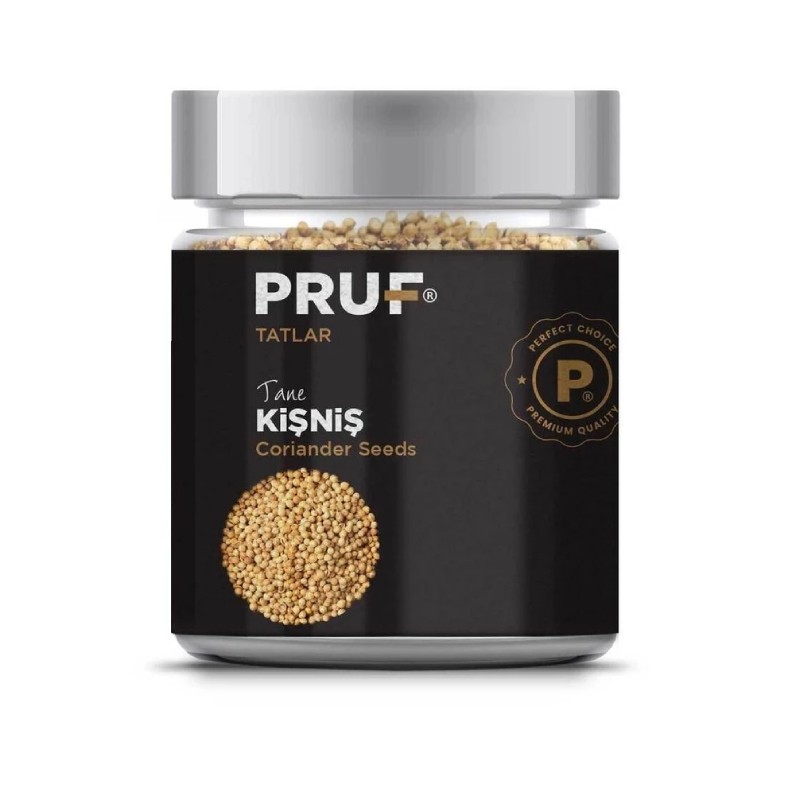 Pruf Kişniş Tane / Corriander Seeds 80 Gr. Sağlıklı Cam Kavanoz