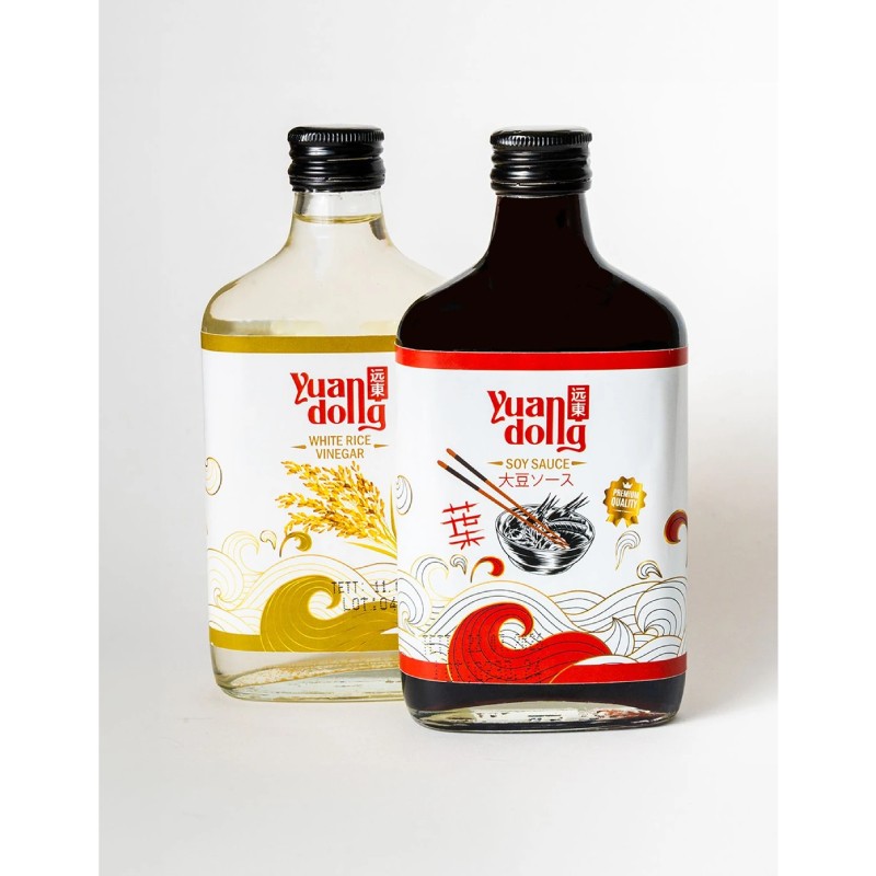 Yuandong Küçük boy Sos Seti2, Soya Sosu ve Pirinç Sirkesi ( yuandong Soya Sauce, Rice Vinegar) 250 ml