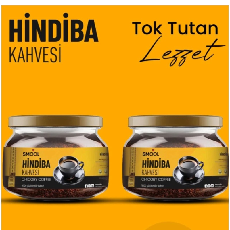 Smool 2 adet Hindiba Kahvesi Detox Kahve 2 Aylık (120 KULLANIM) Net 2x150gr kilo vermeye yardımcı