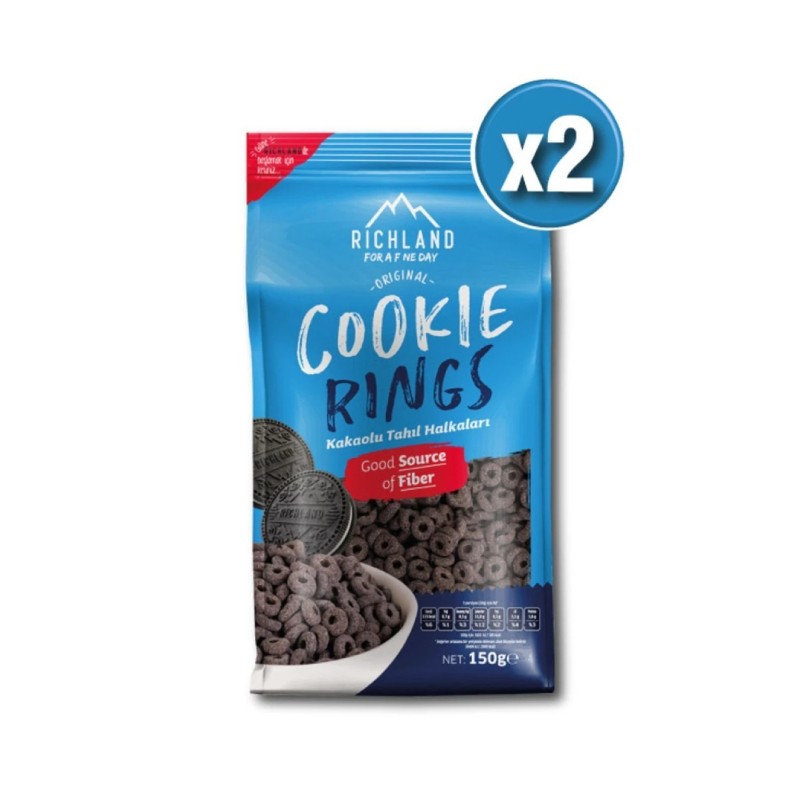 Richland Cookie Rings Kakaolu Tahıl Halkaları X 2 Paket