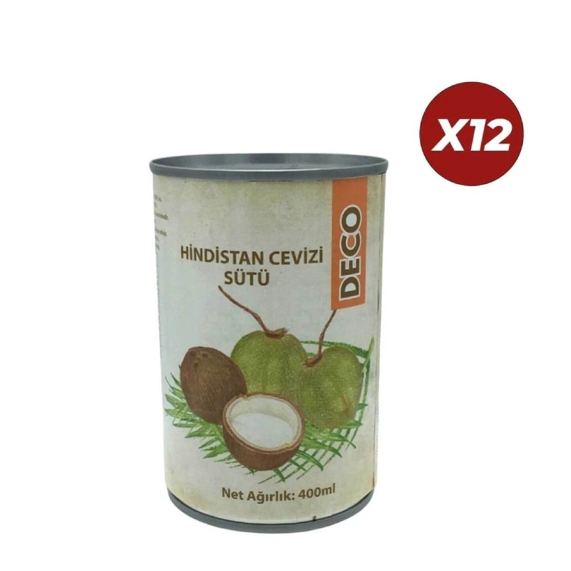 De&Co Hindistan Cevizi Sütü - Coconut Milk 400 ml 12 Adet