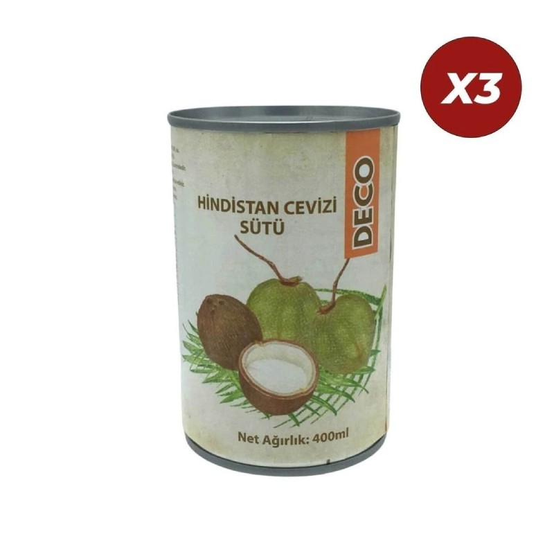 De&Co Hindistan Cevizi Sütü - Coconut Milk 400 Ml 3 Adet