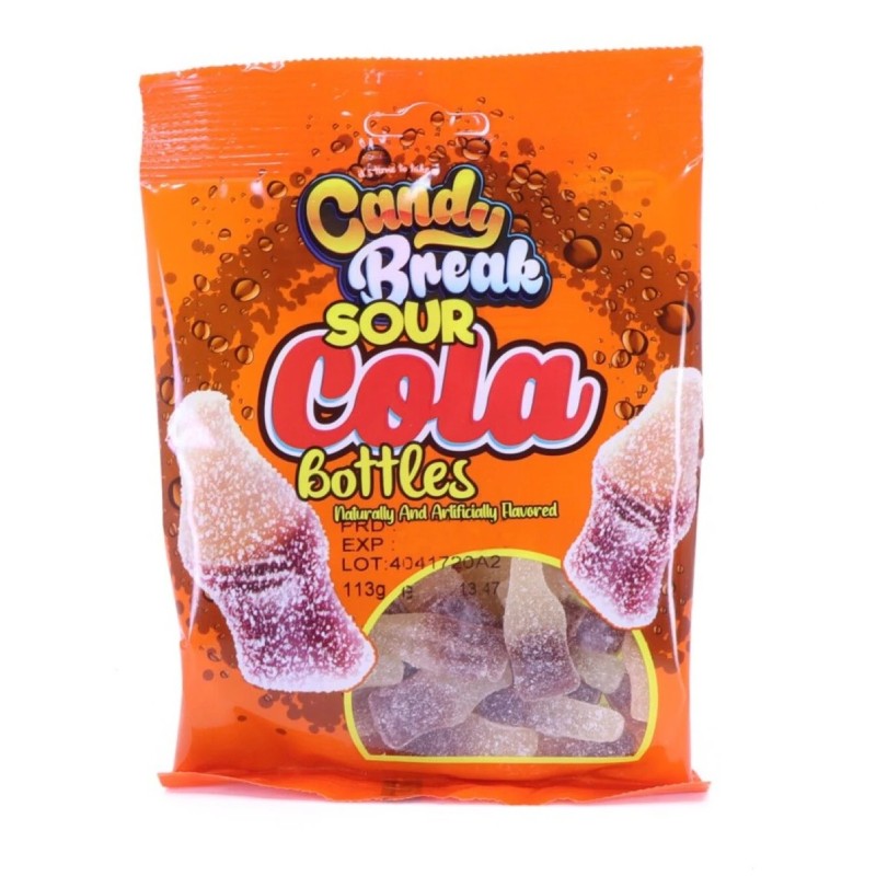 Candy Break Sour Cola Bottles - Kola Aromalı Ekşi Yumuşak Şeker 113 Gr