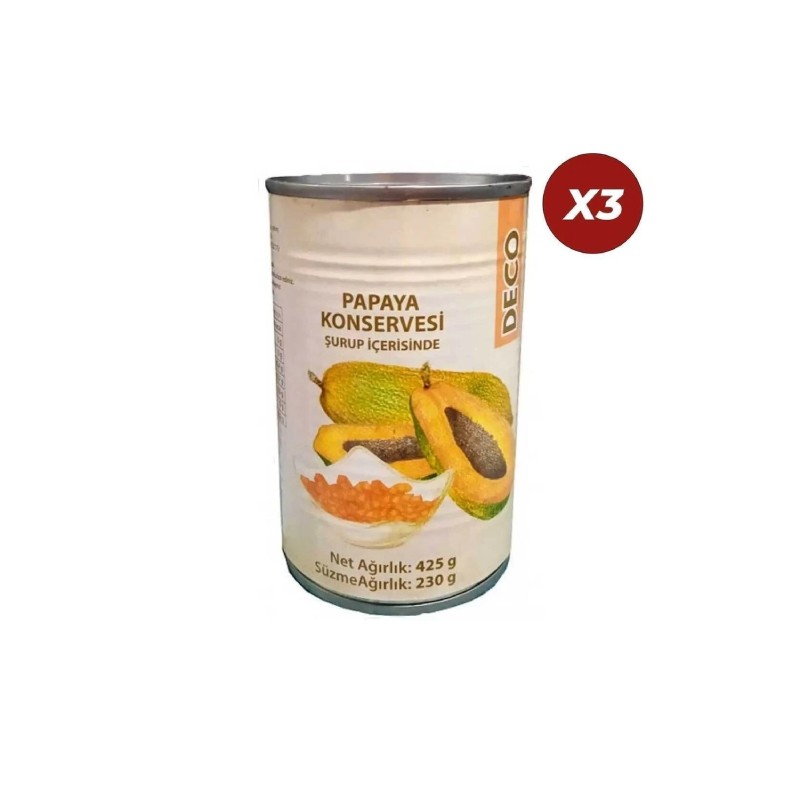 Deco Papaya Konservesi 425 Gr 3 Adet