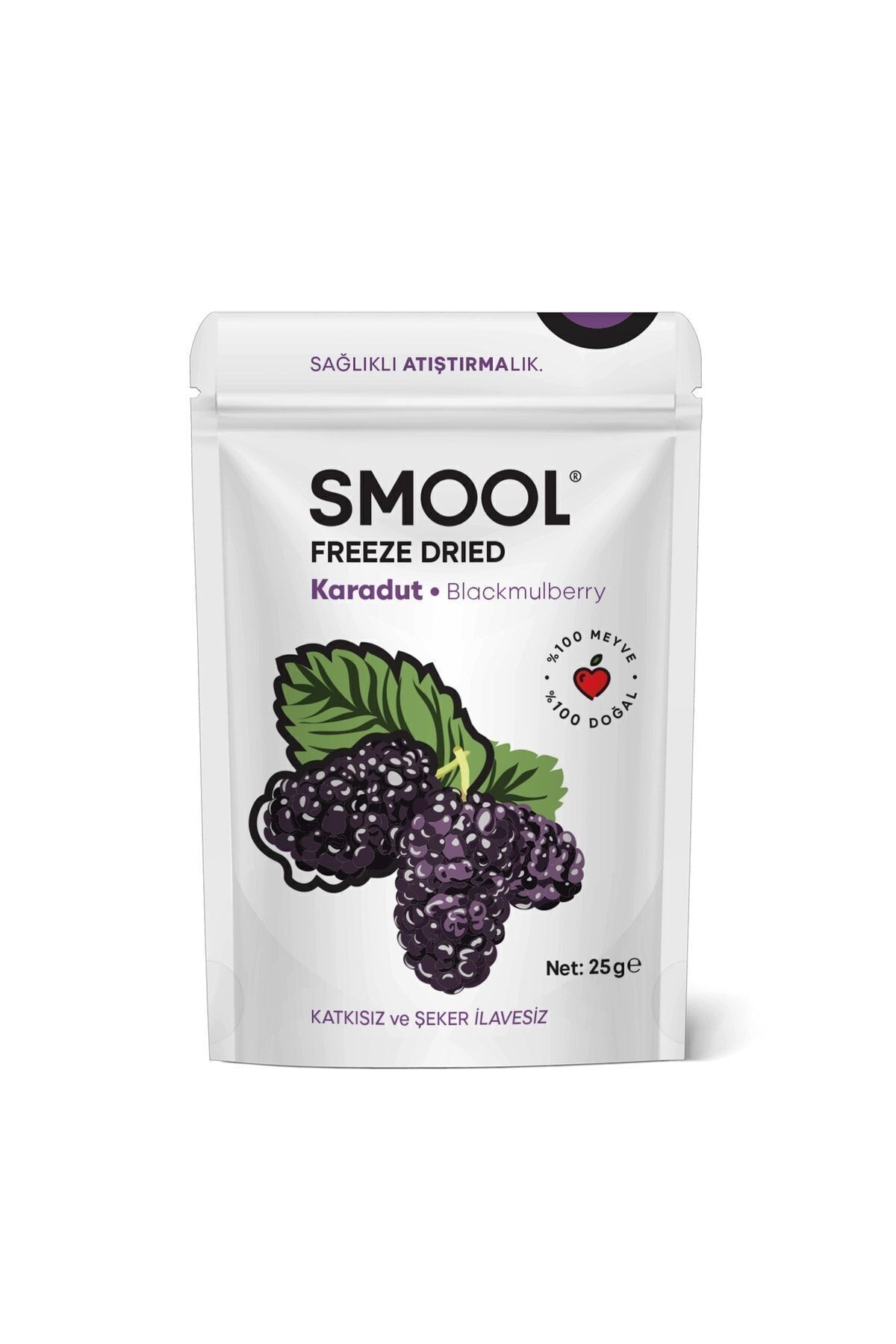 Smool Freeze Dried Karadut (DONDURULARAK KURUTULMUŞ) 25 gr Sağlıklı Atıştırmalık Freeze Dry Blackmulberry