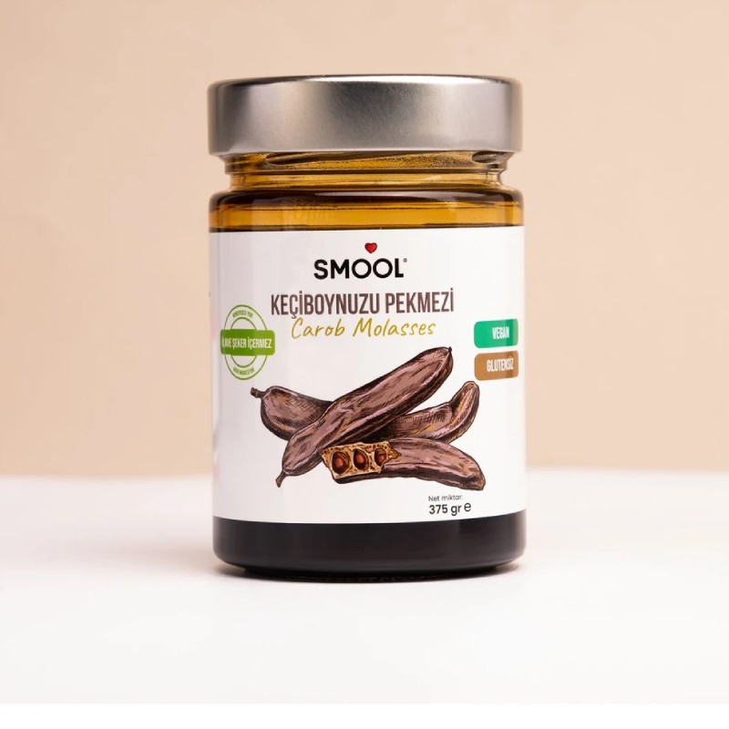 Smool Keçiboynuzu Pekmezi (Harnup Pekmezi) 375 Gr, %100 Doğal, Katkısız, İlave Şekersiz, Carob Molasses