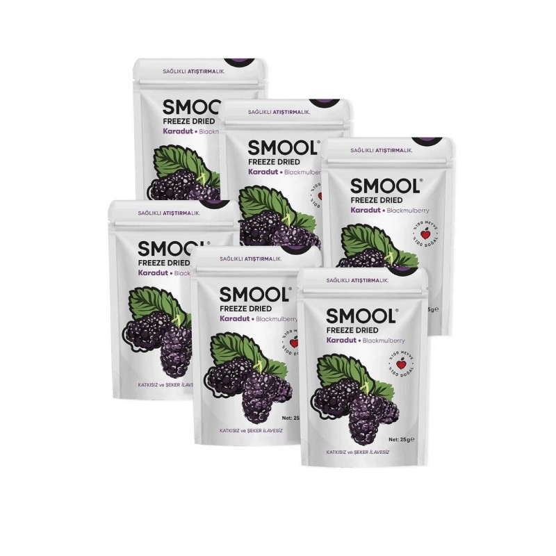 Smooll Freeze Dried 6 Lı Set Karadut Dondurularak Kurutulmuş - Freeze Dry Blackmulberry Pack Of 6