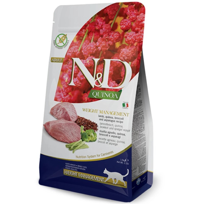 N&D Quinoa Adult Kuzu Eti Kinoa Brokoli 1,5 Kg Yetişkin Kedi Maması