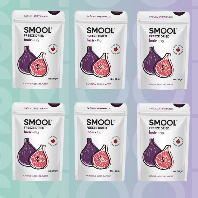 Smool Freeze Drıed Siyah Incir 6 Lı Paket (30GRX6) Dondurularak Kurutulmuş Siyah Incir - Freeze Dry Fig