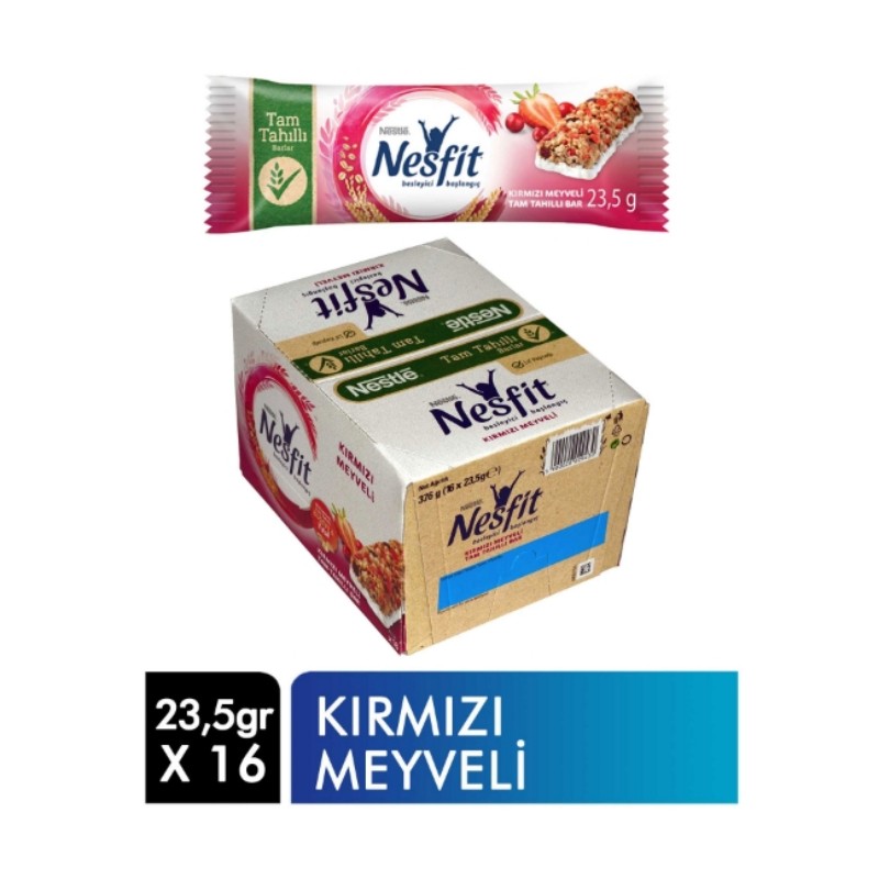 Nestle Kırmızı Meyveli Tam Tahıllı Bar 23,5 Gr 16'lı Paket