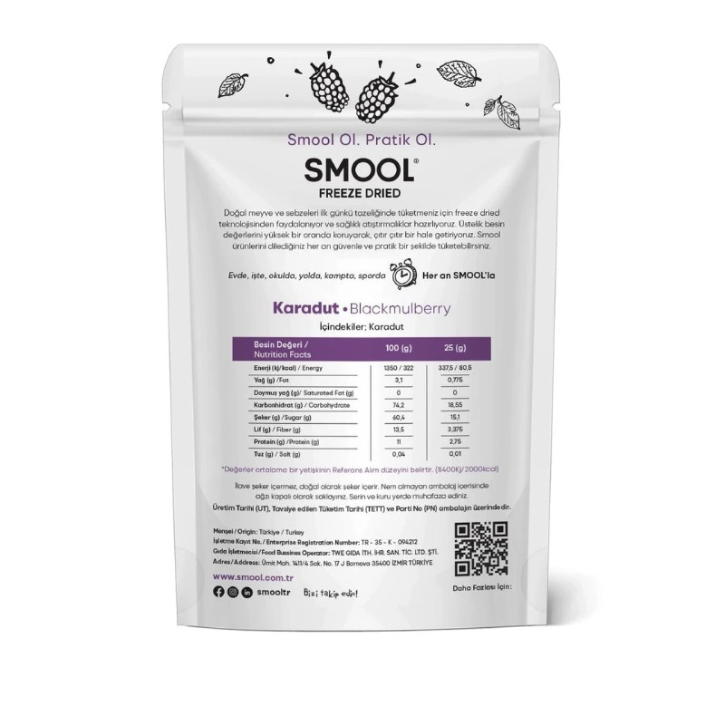 Smool Freeze Dried 2'li Set Elma - Karadut - Freeze Dry Pack Of 2