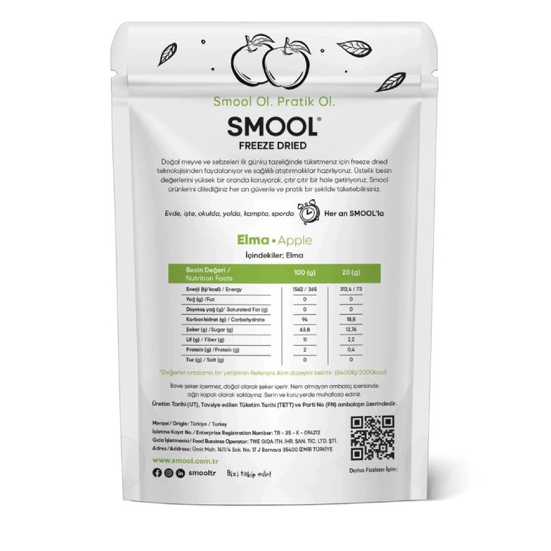 Smool Freeze Dried 2'li Set Elma - Yaban Mersini (DONDURULARAK KURUTULMUŞ)