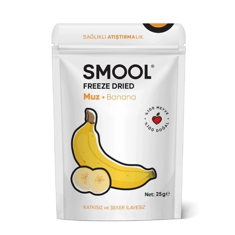 Smool Freeze Dried Muz (DONDURULARAK KURUTULMUŞ) 25gr Sağlıklı Atıştırmalık - Freeze Dry Banana