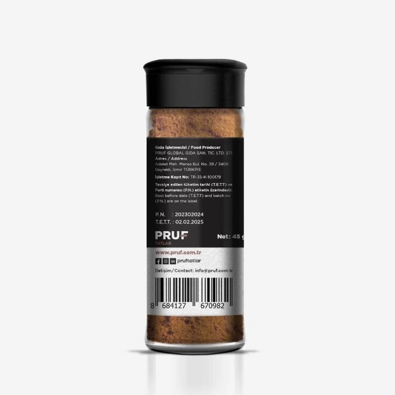 Pruf Nacho Baharatı / Nacho Çeşnişi / Nacho Seasoning 45 Gr. Sağlıklı Cam Şişe