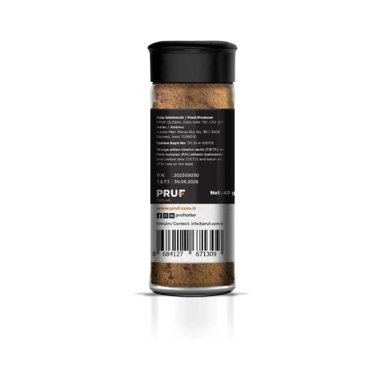 Pruf Pumpkin Pie Baharatı / Pumpkin Pie Spice 45 Gr. Sağlıklı Cam Şişe