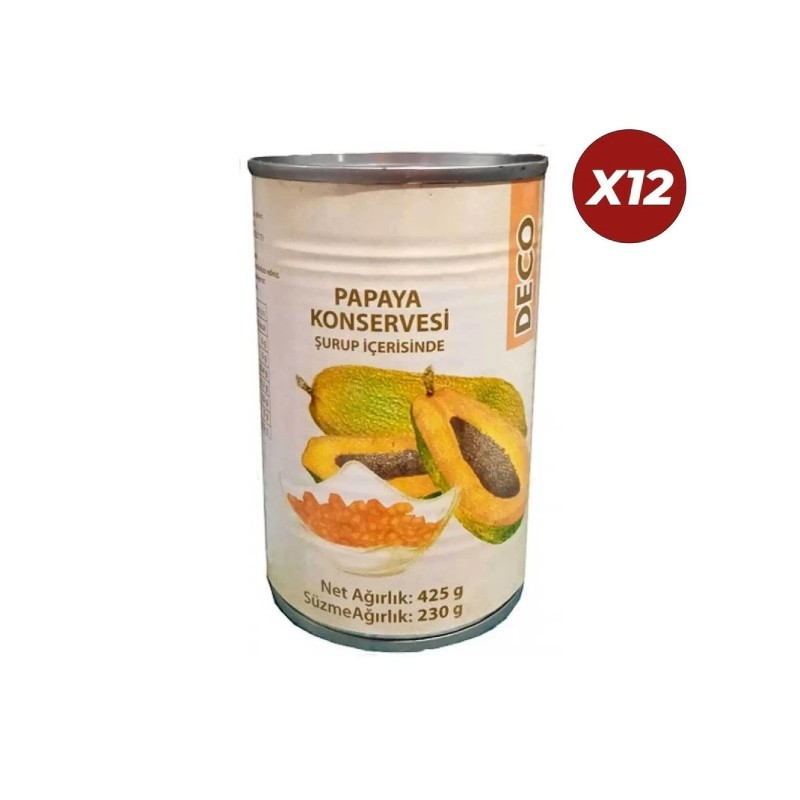 Deco Papaya Konservesi 425 Gr 12 Adet