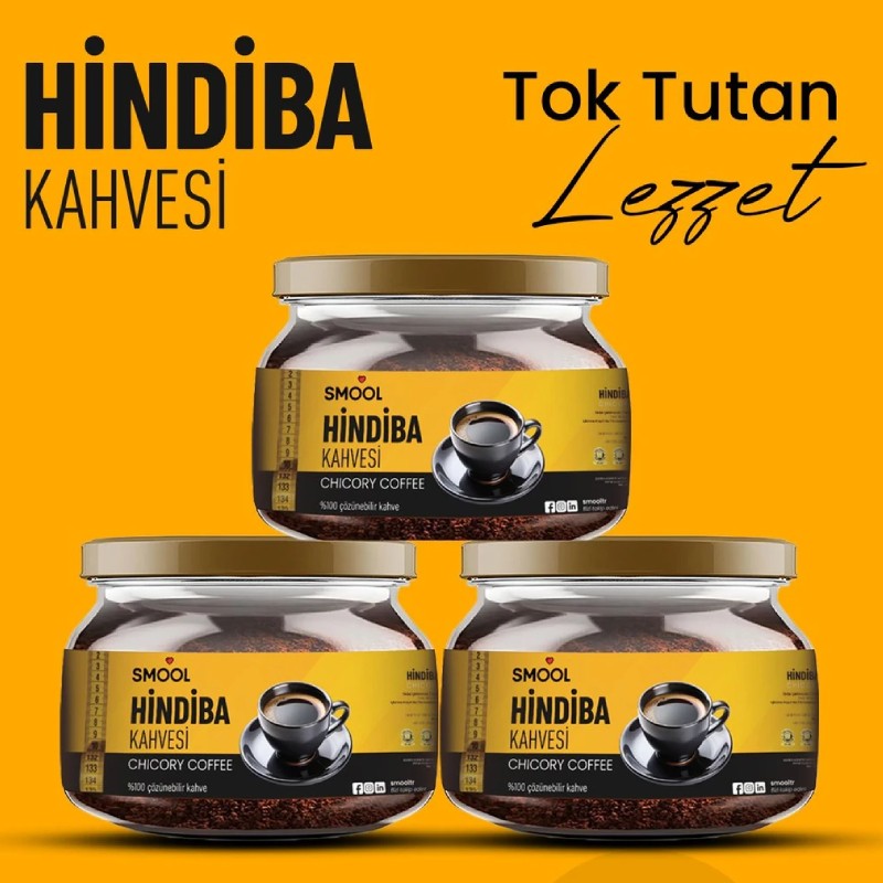 Smool 3 adet Hindiba Kahvesi Detox Kahve 3 Aylık (180 KULLANIM) Net 3x150gr kilo vermeye yardımcı