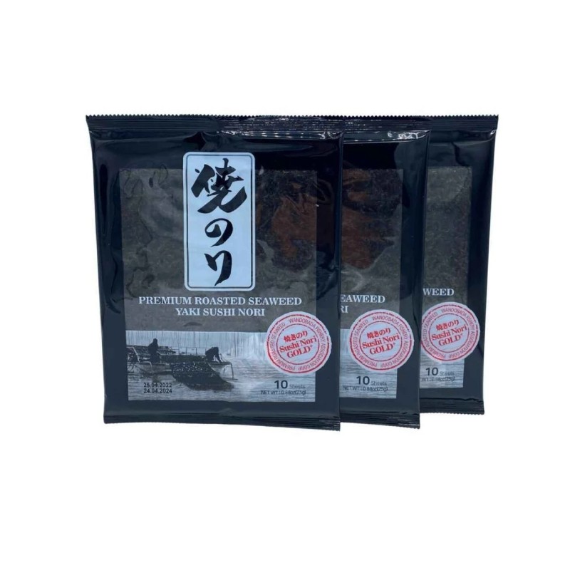 Sea Food Sushi Yosunu Yaki Sushi Nori Gold Premium 10 Yaprak X 3 Paket