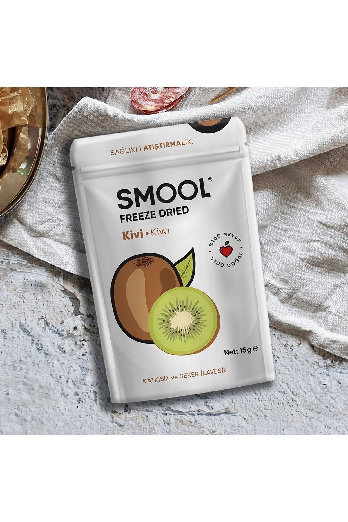 Smool Freeze Dried Kivi (DONDURULARAK KURUTULMUŞ) 15 gr Sağlıklı Atıştırmalık Freeze Dry Kiwi