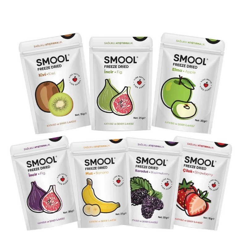 Smool Mix Freeze Dried Meyve Paketi 7 Fruit Pack - Freeze Dry Fruit Mix Pack