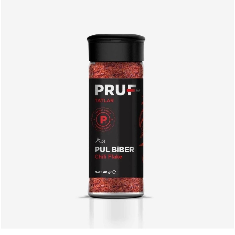 Pruf Acı Pul Biber 40 Gr. Cam Şişe