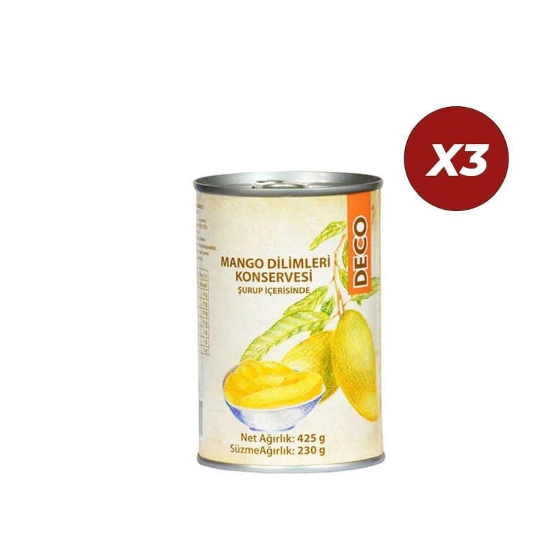 De&Co Mango Dilimleri Konservesi 425 Gr 3 Adet