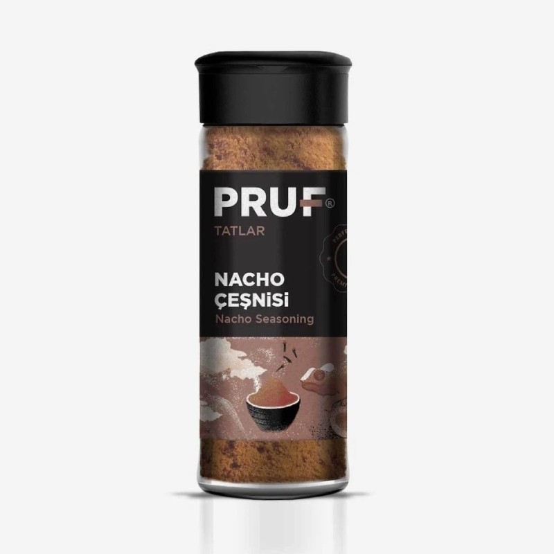 Pruf Nacho Baharatı / Nacho Çeşnişi / Nacho Seasoning 45 Gr. Sağlıklı Cam Şişe