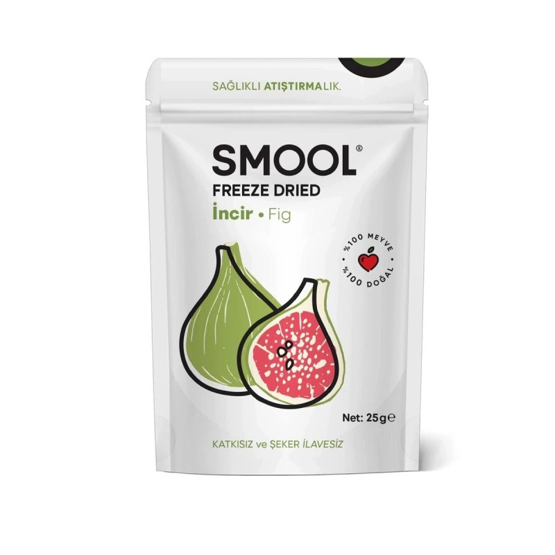 Smool Freeze Dried Yeşil Incir (DONDURULARAK KURUTULMUŞ) 25gr Sağlıklı Atıştırmalık - Freeze Dry Figs