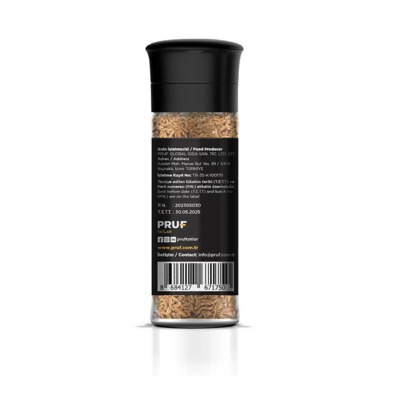 Pruf Kimyon Tane / Cumin Seeds 45 gr. Sağlıklı Cam Şişe