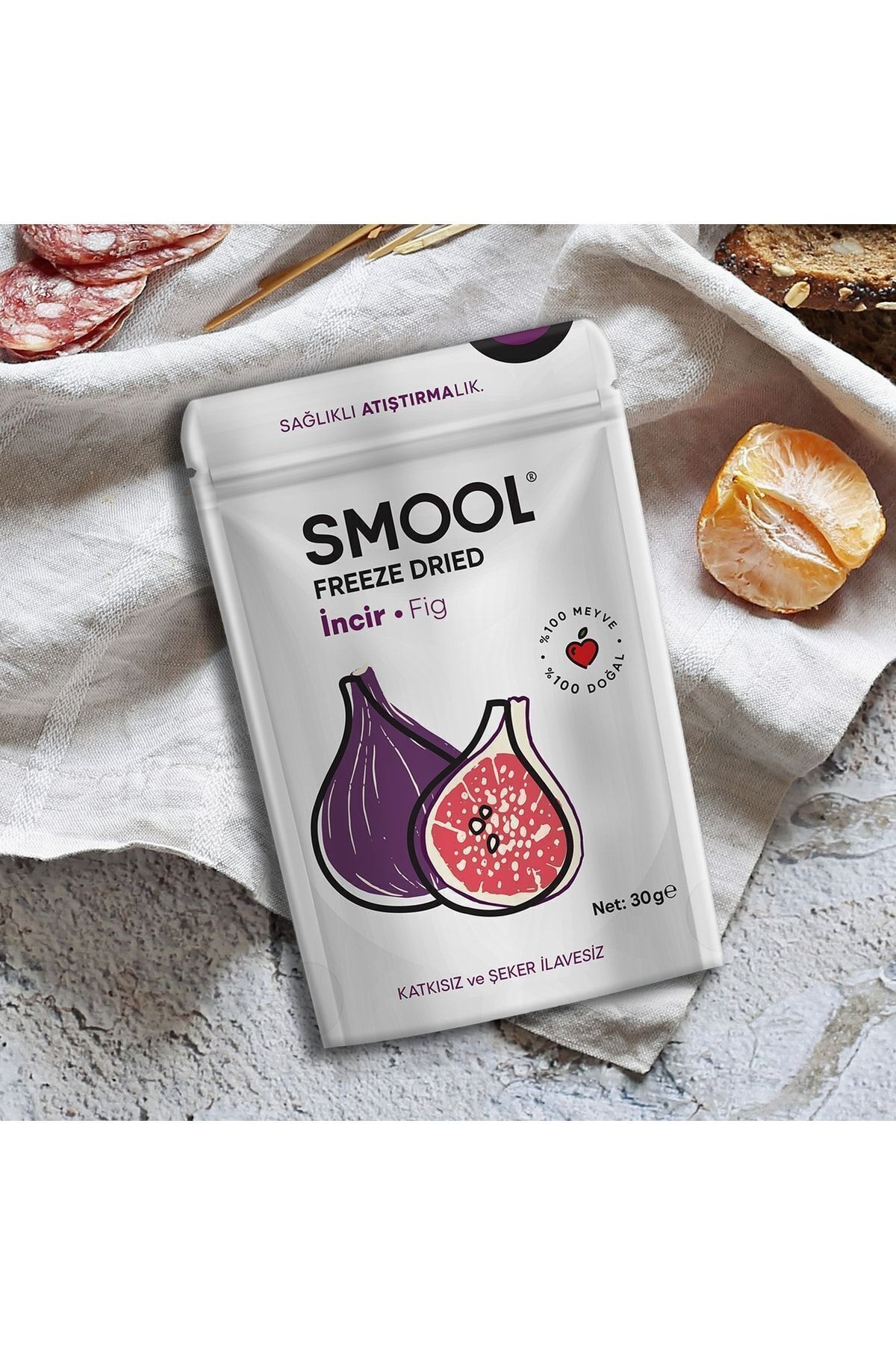 Smool Freeze Dried Siyah Incir (DONDURULARAK KURUTULMUŞ) 30gr Sağlıklı Atıştırmalık - Freeze Dry Figs