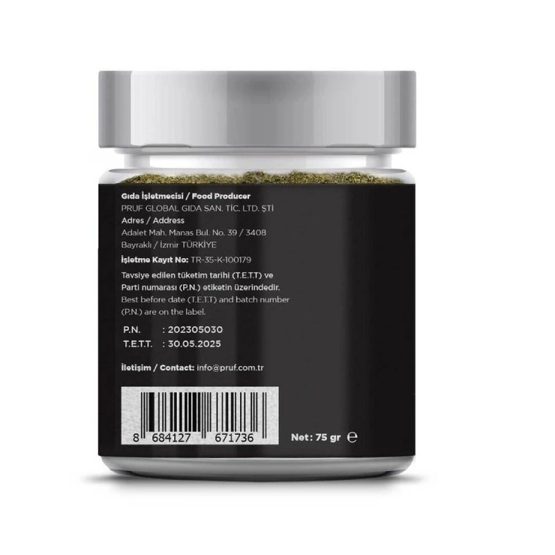 Pruf Fesleğen / Basil 75 Gr. Sağlıklı Cam Kavanoz