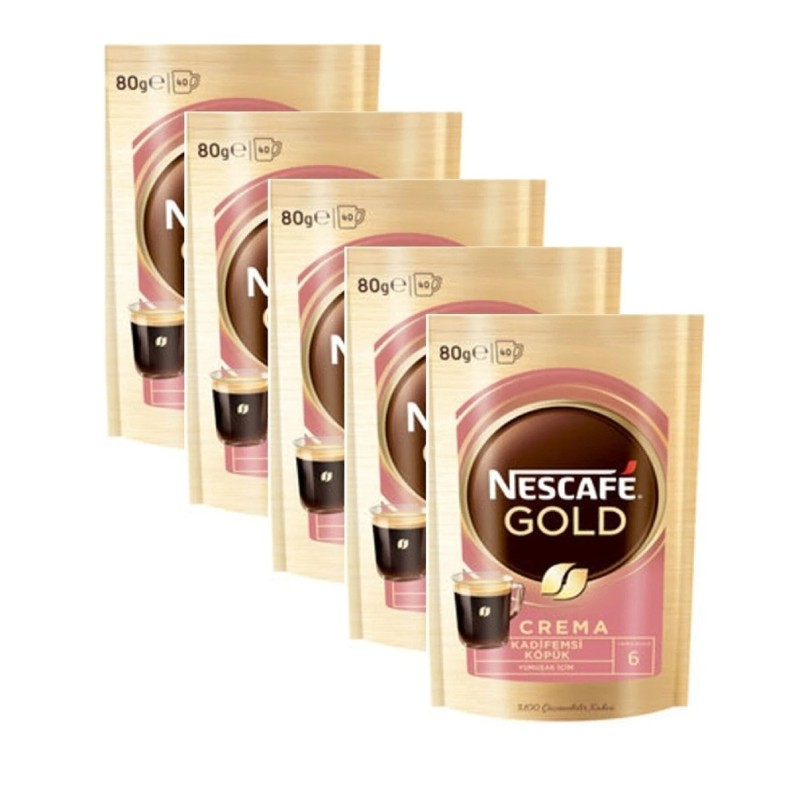 Nescafe Gold Crema Çözünebilir Kahve Özel Seri 80 gr X 5 Adet